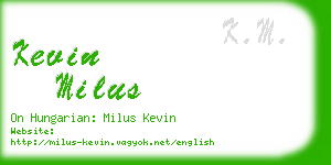 kevin milus business card